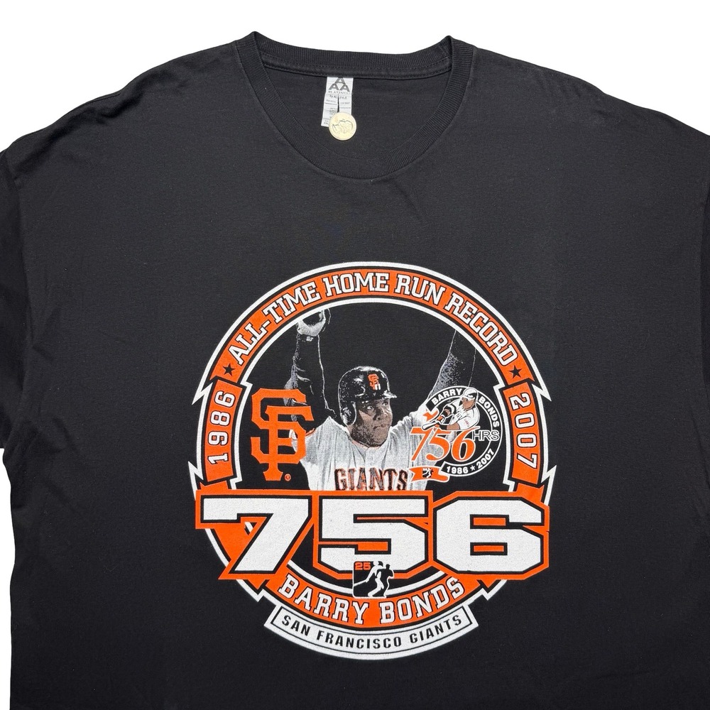 Vintage 2000s Barry Bonds x San Francisco Giants 756 home runs baseball shirt